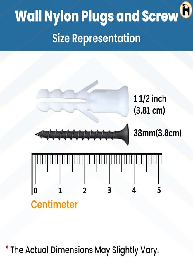Homdum Nylon Plug with Screws 1 1/2 inch (38 mm screw with plastic sleeve) Pack of 100. (1 1/2") - Image 4